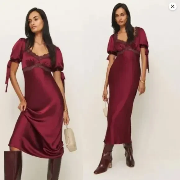 Reformation Burgundy Maxi Dress - Picture 3 of 6